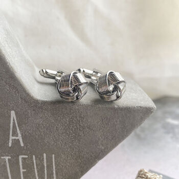 Stainless Steel Personalised Knot Cufflinks, 3 of 3