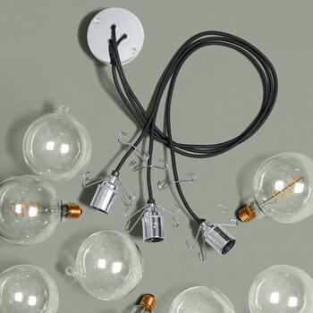 Silver Bubble Chandelier Light Three Point, 5 of 8
