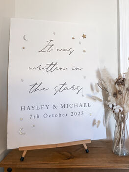 Celestial Handmade Paper Wedding Sign, 4 of 4