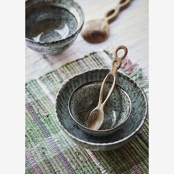 Turquoise Stoneware Bowl, 3 of 3