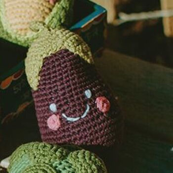 Handmade Friendly Aubergine Fair Trade Toy, 4 of 5