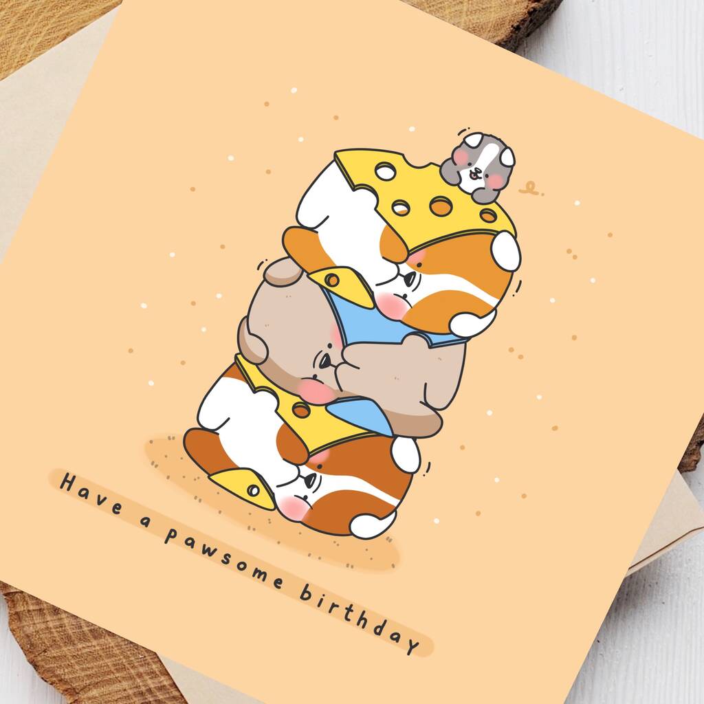 Puppy Dogs Card Cute Greetings Card By Toastedink