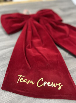 Personalised Luxury Velvet Christmas Door Bow, 6 of 7