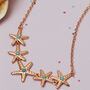 Starfish Turquoise Blue Stone Necklace 18ct Rose Gold Plated Eco 925 Silver, thumbnail 1 of 4