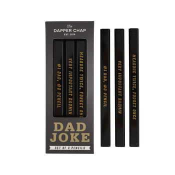 Set Of Three Pencils • 'Dad Joke' • Gift Box • Stationary • Dapper Chap • Gift For Him, 2 of 5