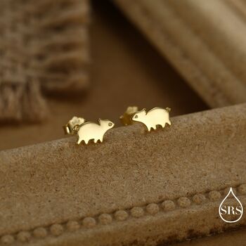 Baby Pig Stud Earrings In Sterling Silver, 5 of 12