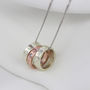 Solid 9ct White And Rose Gold Family Name Necklace, thumbnail 4 of 5
