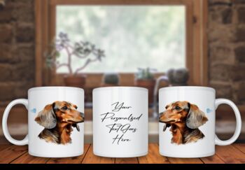 Personalised Dachshund Dog Hearts Pet Gift Mug, 2 of 2