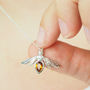 Sterling Silver Citrine Bee Pendant, thumbnail 1 of 4