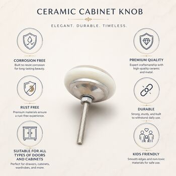 Small Blue Floral Ceramic Drawer Knob, 3 of 9