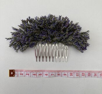 Dried Purple Limonium Flower Hair Comb, 2 of 4