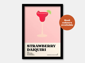 Strawberry Daiquiri Cocktail Print, 2 of 7