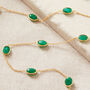 Emerald Pebble Gold Plated Silver Long Chain Necklace, thumbnail 6 of 11