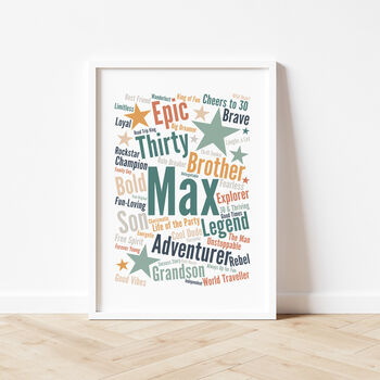 Personalised Word Art Print For Him, 2 of 6