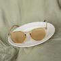 Delicate Rounded Classic Sunglasses In Beige, thumbnail 1 of 4