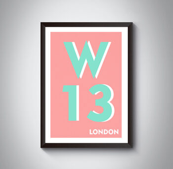 W13 Ealing London Postcode Typography Print, 9 of 10