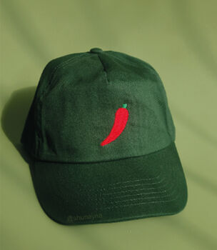 Chilli Embroidered Green Hat, 4 of 4