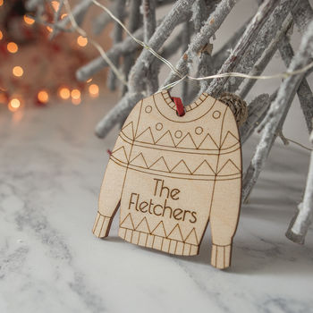 personalised christmas jumper tree decoration by jayne tapp design | notonthehighstreet.com