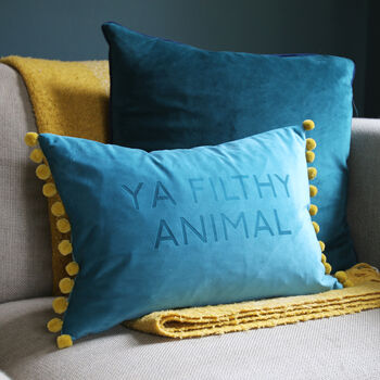 Favourite Quote Or Song Lyric Pom Pom Cushion, 7 of 9