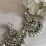 White Antique Gold Chand Bali Indian Earrings, thumbnail 8 of 9