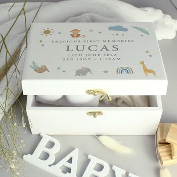 Personalised Animals White Wooden Keepsake Box, 3 of 4