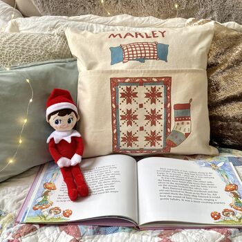 Personalised Toy Bed Pocket Cushion For Christmas, 6 of 8