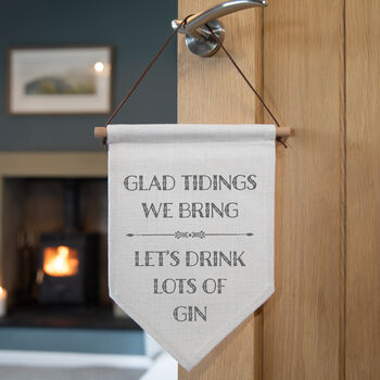 Drink Lots Of Gin Christmas Hanging Flag, 2 of 2