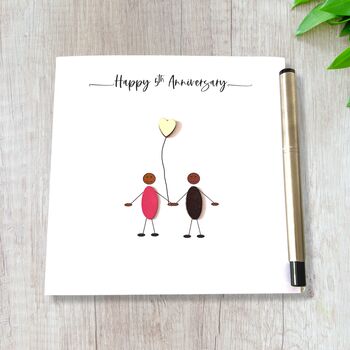 5th Anniversary Card Wood Wedding Anniversary, 9 of 10
