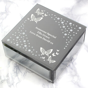 Personalised Butterfly Glass Trinket Box, 3 of 9