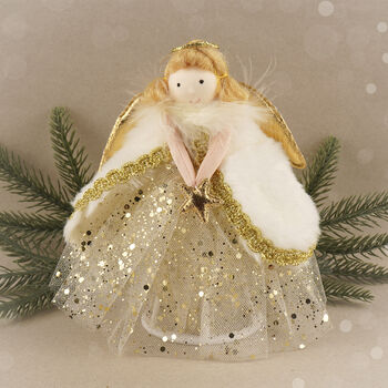 Gold Angel Christmas Tree Topper | 17cm, 2 of 9