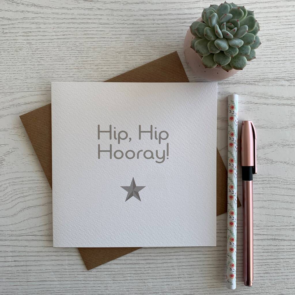 Hip Hip Hooray Congratulations Card By Popsy And Plum 