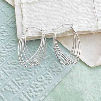 Multi Wire Overlapping Sterling Silver Hoop Earrings, 2 of 9