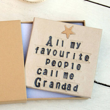 All My Favourite People Call Me Grandad Ceramic Coaster, 3 of 5