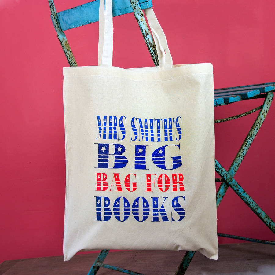 Personalised Big Bag For Books Teacher's Tote Bag By Snapdragon 