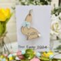 Personalised First Easter Card Wooden Bunny Keepsake, thumbnail 3 of 3