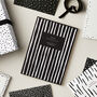 A5 Layflat Notebook In Monochrome Stripe, thumbnail 3 of 4