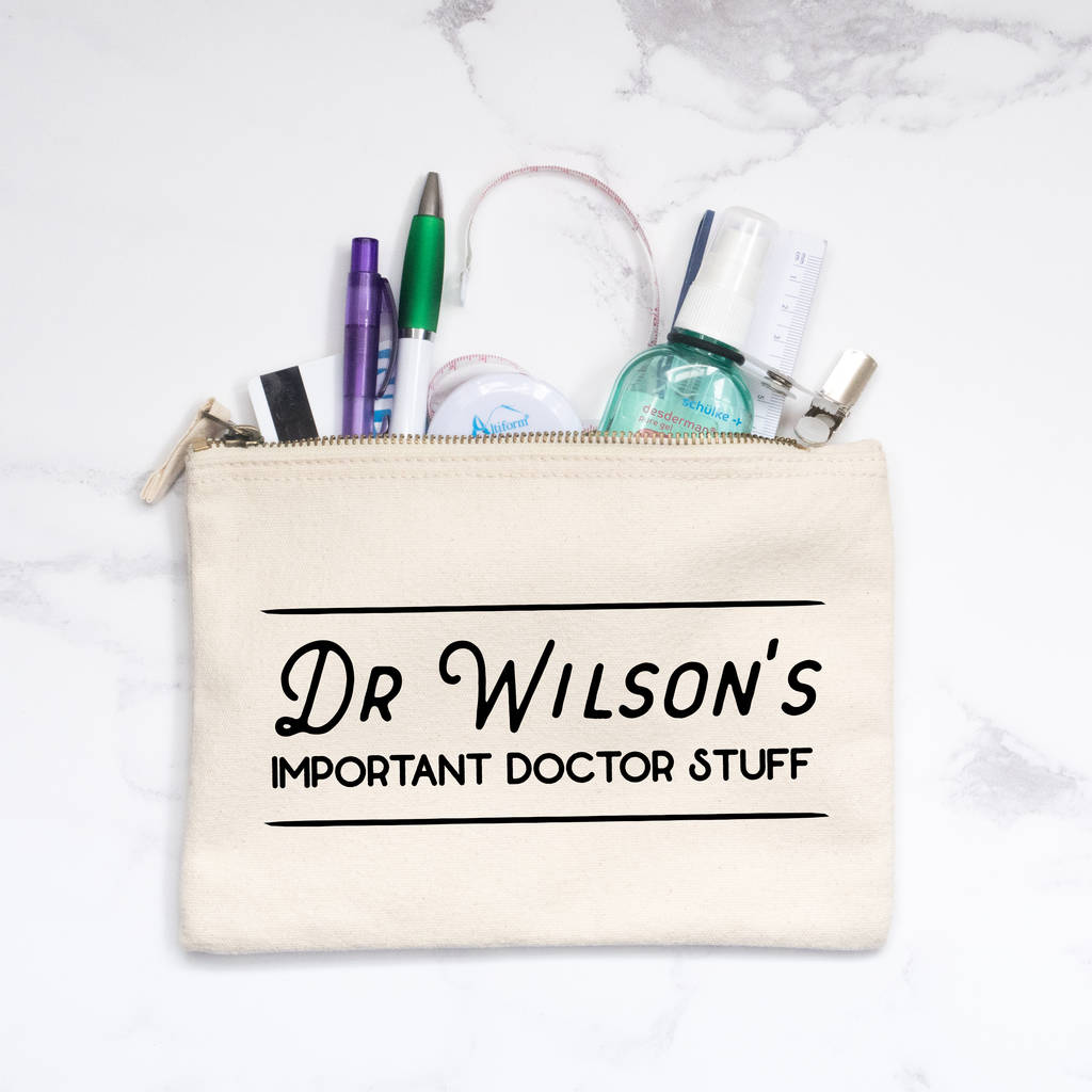 Personalised 'Important Doctor/Nurse Stuff' Pencil Case, 1 of 2