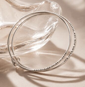 Personalised Double Bangle With Heart, 5 of 12