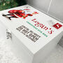 Personalised White Wooden Cartoon Santa Christmas Eve Box Three Sizes 22cm | 27cm | 30cm, thumbnail 2 of 8
