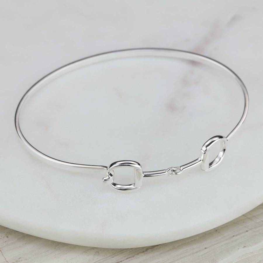 Solid Silver Riding Snaffle Bangle By Nest Gifts | notonthehighstreet.com