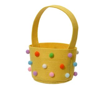 Yellow Felt Pompom Children’s Easter Basket, 4 of 4