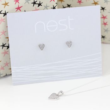 Personalised Children's Heart Necklace And Earrings Set, 5 of 6