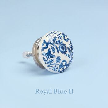Royal Blue Ceramic Door Knobs Cupboard Door Handles, 3 of 5