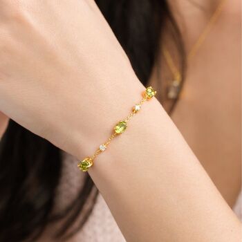 Peridot Bracelet In Sterling Silver And Gold, 9 of 12