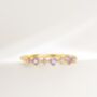 Pink Sapphire And Amethyst Stackable Half Eternity Band In Sterling Silver And Gold, thumbnail 2 of 12