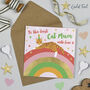 Over The Rainbow Best Cat Mum Birthday Card, thumbnail 1 of 2