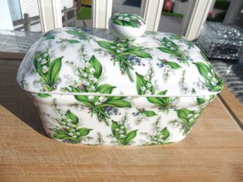 Lidded Butterdish In Lily Of The Valley Chintz Design, 2 of 8
