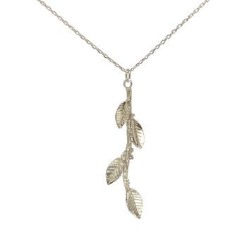 Laurel Leaf Pendant, Sterling Silver Nature Necklace, 4 of 6