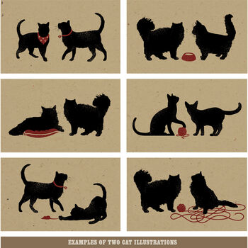 Personalised Cat Lover Gift Print For One Or Two Cats, 12 of 12