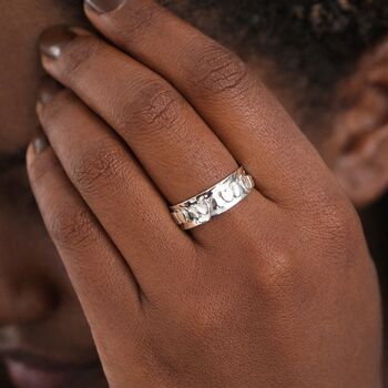 Personalised Sterling Silver Band Of Hearts Spinner Ring, 2 of 9